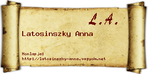 Latosinszky Anna névjegykártya