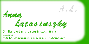 anna latosinszky business card